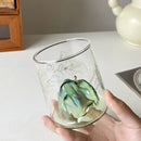 Axyaa Vintage Clear Glass Drink Cup Set - 250ml Capacity