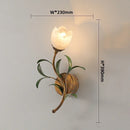Axyaa White Pink Flower Wall Light - French Rural Leaf Bedside Lamp