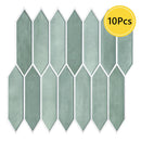Axyaa 3D Green Tile Sticker, Self-adhesive Backsplash for Kitchen & Bathroom
