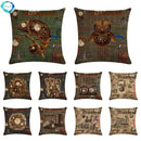 Axyaa Retro Typewriter Camera Linen Pillow Cover 45x45cm