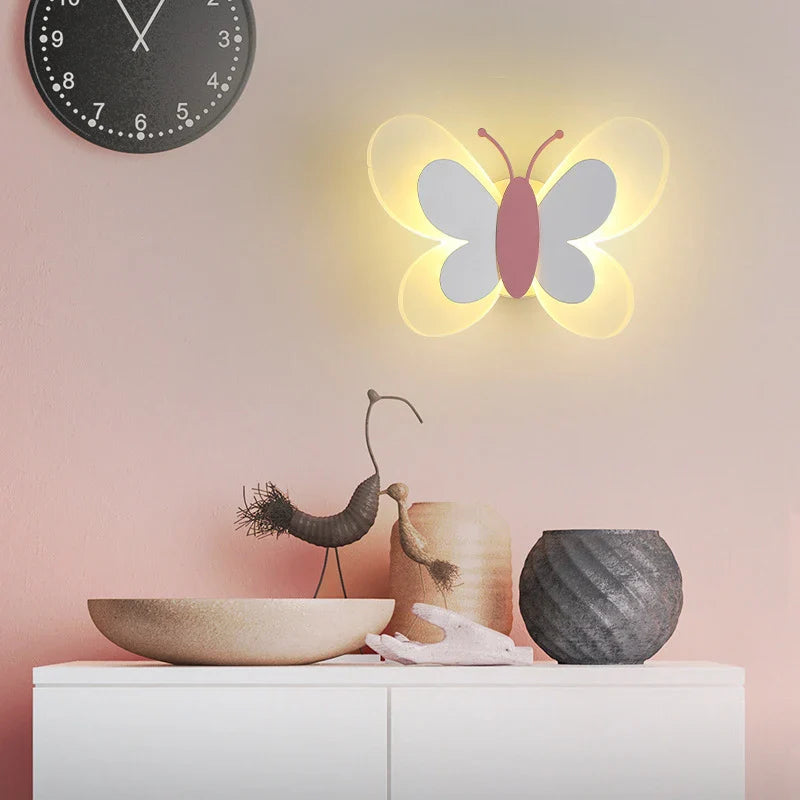 Axya Butterfly Wall Light: Creative LED Butterfly Sconce for Children's Bedroom