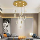 Luxury Maple Leaf Staircase Pendant Chandelier by Axyaa: Elegant Home Decor for Duplex Villa