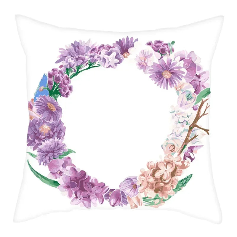 Axyaa Cartoon Animals Garland Pattern Pillow Cover for Home Sofa Decor 45X45cm