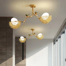 Axyaa Rustic Luxury Bird Egg Chandelier for Living Room Dining Kitchen Loft
