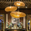 Axyaa Bamboo Weaving LED Pendant Light Chandelier Vintage Rattan Woven Lamp