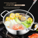 Axyaa 410 Stainless Steel Non-Stick Soup Pot with Lid - Induction Cooker Compatible