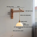 Axyaa Vintage LED Wall Lamp Amber Glass Wood Wabi Sabi Arandela