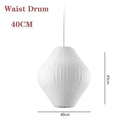 Axyaa White Fabric Lantern LED Pendant Chandelier for Modern Living Spaces
