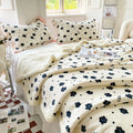 Axyaa Cartoon Print Dual Use Blanket in Milk Velvet & Cashmere for Winter and Spring