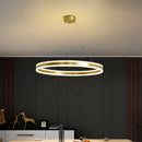 Axyaa LED Circular Chandelier: Dimmable Pendant Lamp for Dining Room, Living Room, Kitchen.