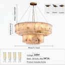 Axyaa Nordic Marble Pendant Lights: Dimmable Alabaster Chandelier for Living Room, Dining Room