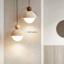 Axyaa Yellow Travertine Chandelier: Wabi-sabi Nordic Bedside Pendant Lights