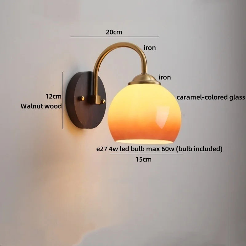 Axyaa Round Glass LED Wall Lights Switch for Indoor Luxury Living Room