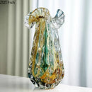 Axyaa Glass Flower Vase, Hydroponics Plant Pots, Table Decoration, Room Aesthetic Decor