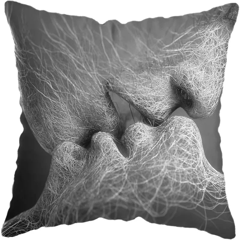 Axyaa Romantic Kiss Painting Pillow Covers - Home Decor Essentials