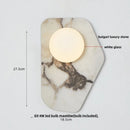 Axyaa White Glass LED Wall Sconce, Bulgari Luxury Stone Modern Vanity Light