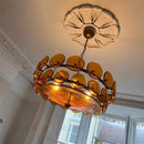 Axyaa French Retro Glass Pendant Light for Stylish Home Decor