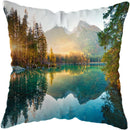 Axyaa Moonlit Waterfall Mountain Landscape Pillow Covers