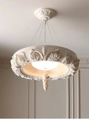 Axyaa Cream Style Carved White Pendant Light for Living, Dining, Bedroom