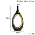 Axyaa Golden Flower Vase for Home Decoration and Hydroponics - Round Ceramic Vase