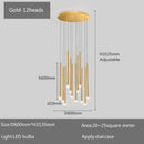 Axyaa Gold LED Chandelier Light for Modern Home Staircase Decor