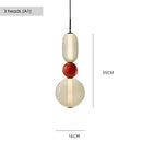 Axyaa Colored Glass LED Pendant Chandelier for Restaurant Living Room