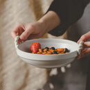 Axyaa Stone Pottery Double-eared Tray - Japanese Retro Ceramic Dish - Household Fruit Plate