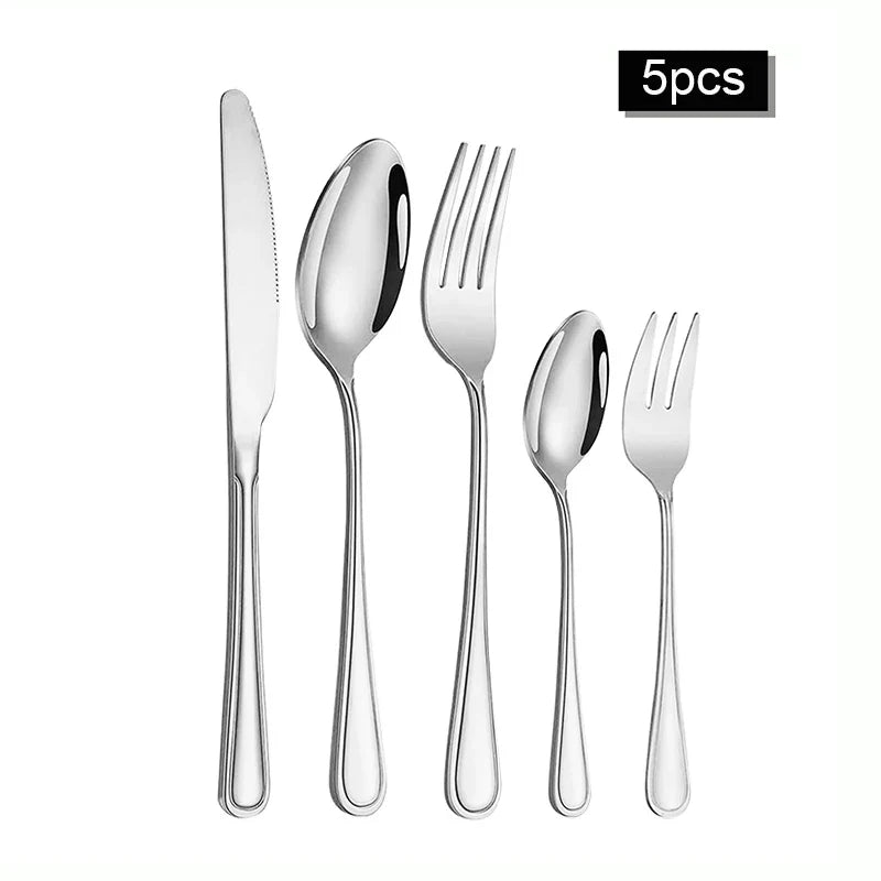 Axyaa 30-Piece Stainless Steel Cutlery Set - Ideal for Restaurants and Hotels