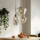 Axyaa Modern Amber LED Glass Chandelier Indoor Lighting Pendant Light