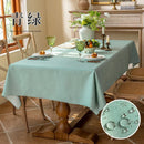 Axyaa Solid Color Tablecloth | Imitation Cotton & Linen | Straight-Edge | Dining Table Cloth