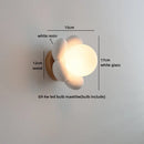 Axyaa Nordic LED Flower Wall Sconce, White Resin Glass Ball Kids Bedroom Stair Light