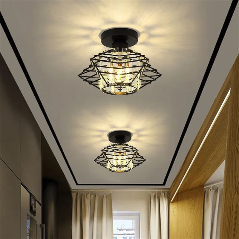 Axyaa Crystal Pentastar Chandelier for Bedroom Porch Corridor Balcony Aisle Cloakroom