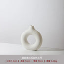 Axyaa Ceramic Donut Vase White Nordic Home Decor Arrangement Holder
