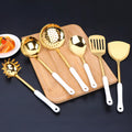 Axyaa Stainless Steel Ceramic Handle Cookware Set, 7Pcs Cooking Utensils
