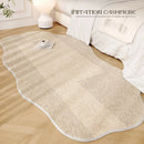Axyaa Plush Cream Style Bedroom Rug: Irregular Shapes, Thick, Fluffy, Soft, Lounge Mat