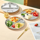 Axyaa 304 Stainless Steel Round Dinner Plate 3 Compartments Stackable Fruit Salad Plates