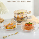 Axyaa Glass Plate Deep Serving Salad Fruit Dish