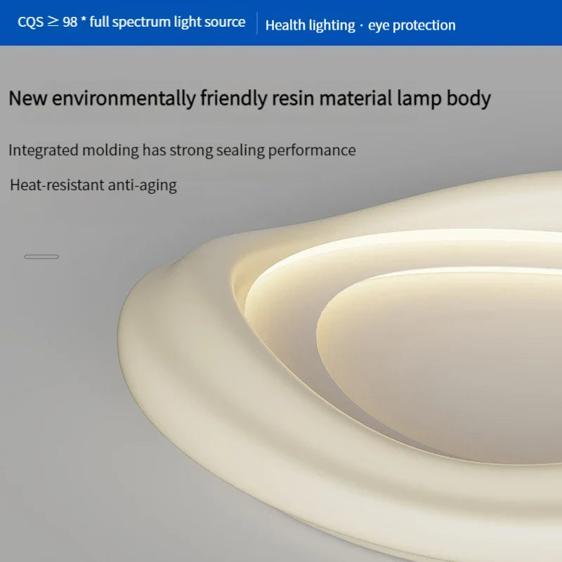 Axyaa White Round LED Ceiling Light with Remote Control for Bedroom and Living Room