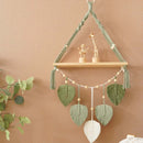 Axyaa Boho Macrame Wall Hanging Shelf Wood Decor for Bedroom Living Room