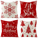 Axyaa Christmas Red Pillowcase Holiday Home Decor Cushion Cover