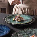 Axyaa Flower Shaped Ceramic Plate - Creative Tableware for Pasta, Dessert, and Fruit Salad