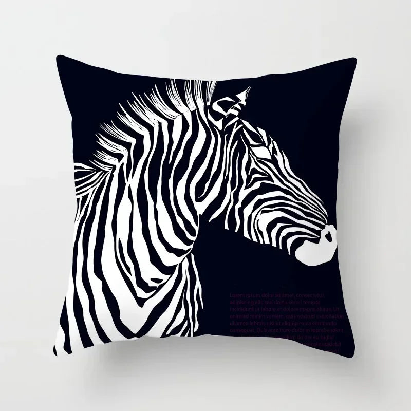 Geometric Black Yellow Cushion Covers - Axyaa Modern 18" Throw Pillow Case