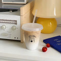 Axyaa Cute Korean Bubble Tea Cup with Lid and Straw, BPA-Free Plastic Reusable Bottle
