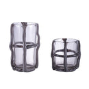 Axyaa Glass Vase Stripe Cross Binding Flower Arrangement Terrarium Decor