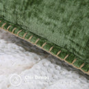 Luxurious Chenille Green Cushion Cover for Sofa Home Decor by Axyaa