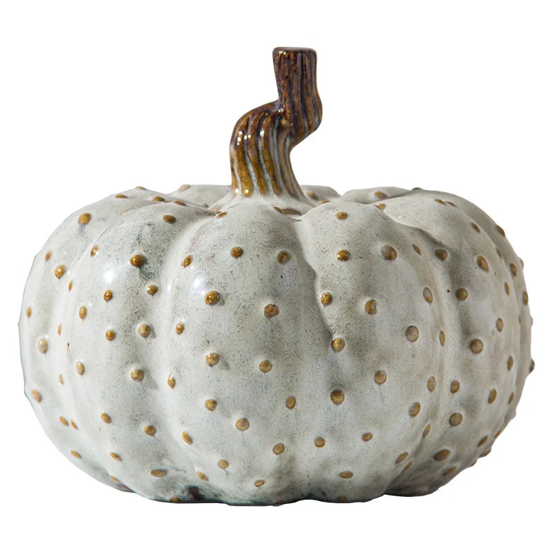 Axya Ceramic Pumpkin Ornament Handmade Sculpture Home Decoration