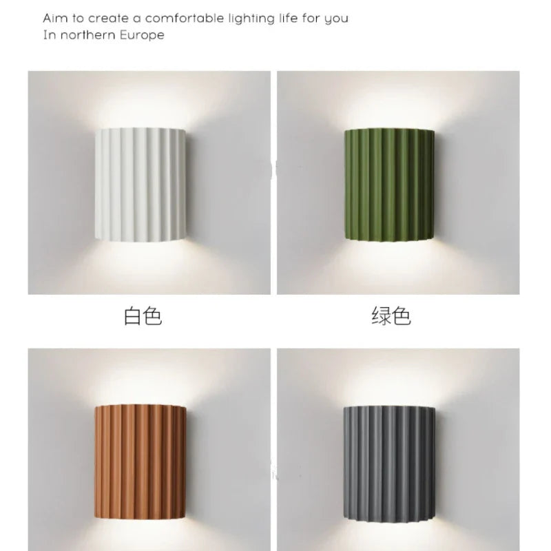 Axyaa Nordic Pumpkin Resin Wall Lamp for Modern Bedroom Decor