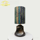 Axyaa Ceramic Fabric Art Table Lamp LED E27 Retro Style Desk Light