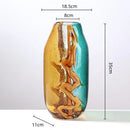 Axyaa Glass Vase - Abstract Ripple Transparent Hydroponic Flower Vase