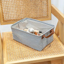 Axyaa Geometric Pattern Fabric Storage Basket for Desktop and Household Organization